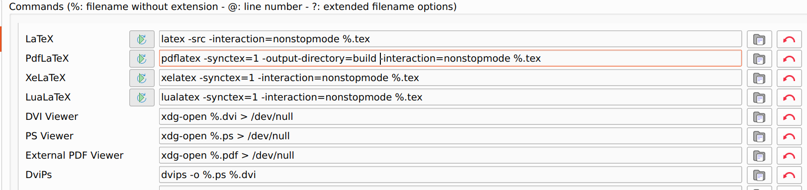 Command configuration