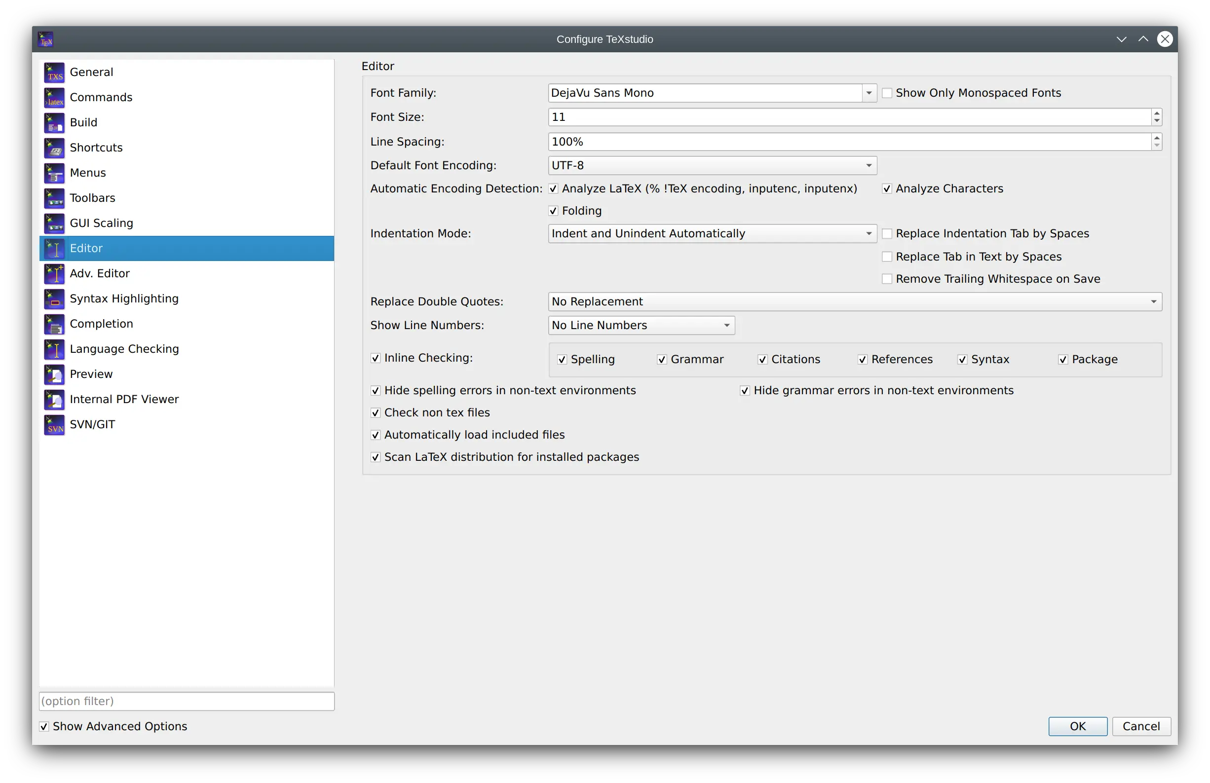 Configure Editor advanced