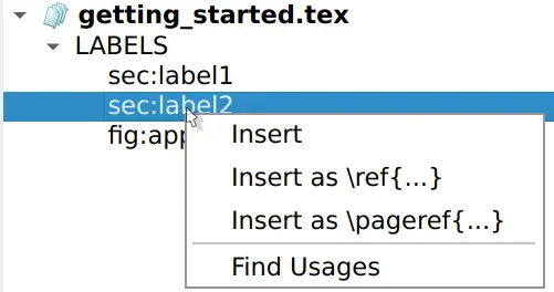 Inserting reference from structure view